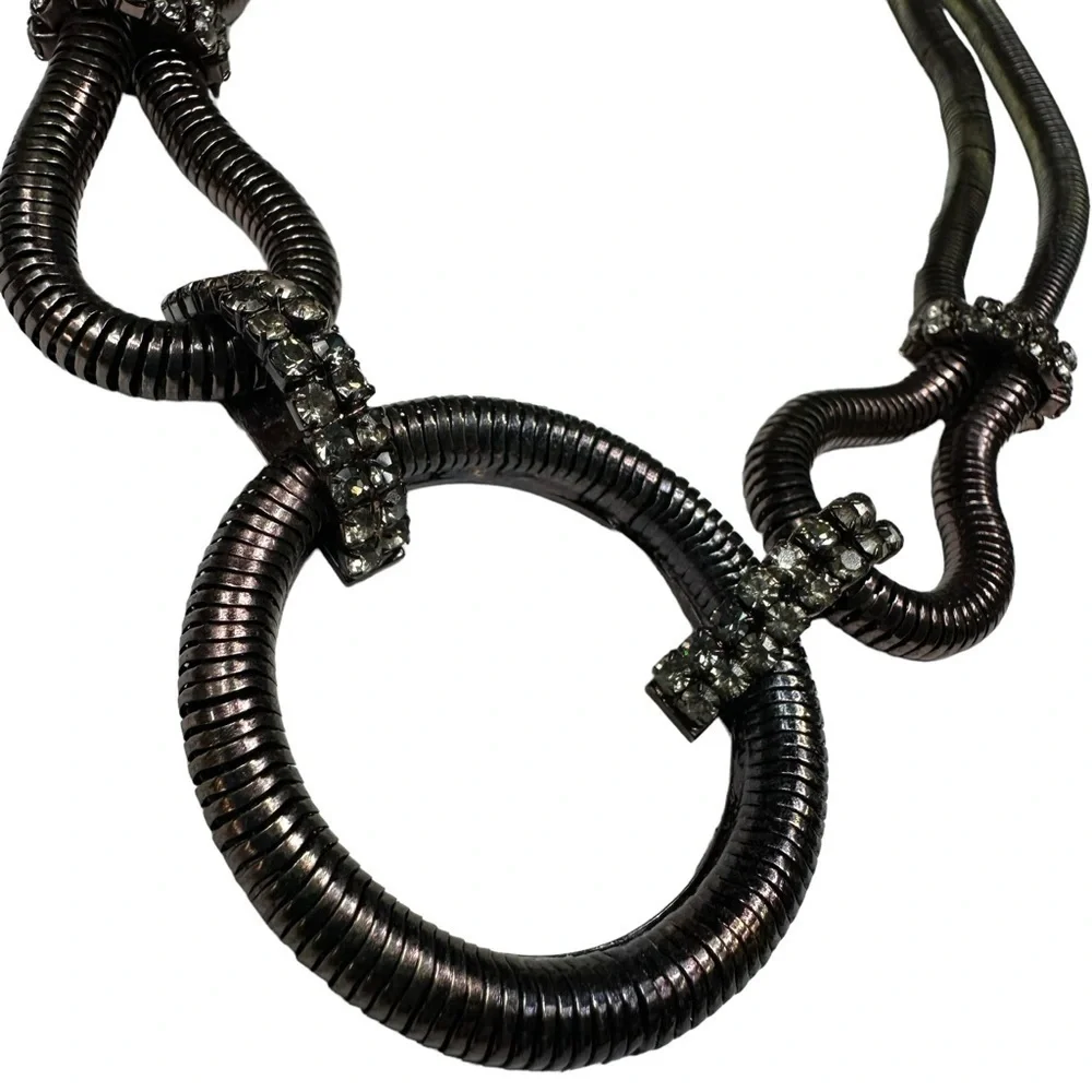 Bronze Metallic Chunky Circle Necklace